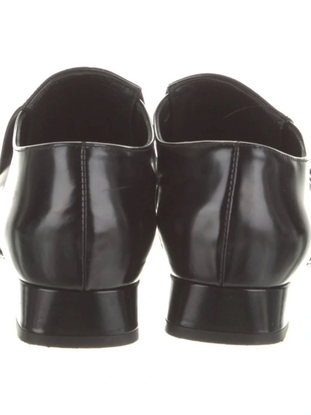 Agl Black Patent Leather Pointed Slip-On Loafer with Gold Accent